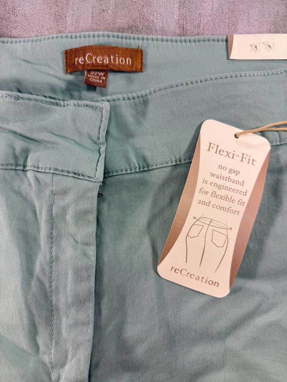 reCreation Flexi-Fit Mint Green Chino Shorts Size 22W